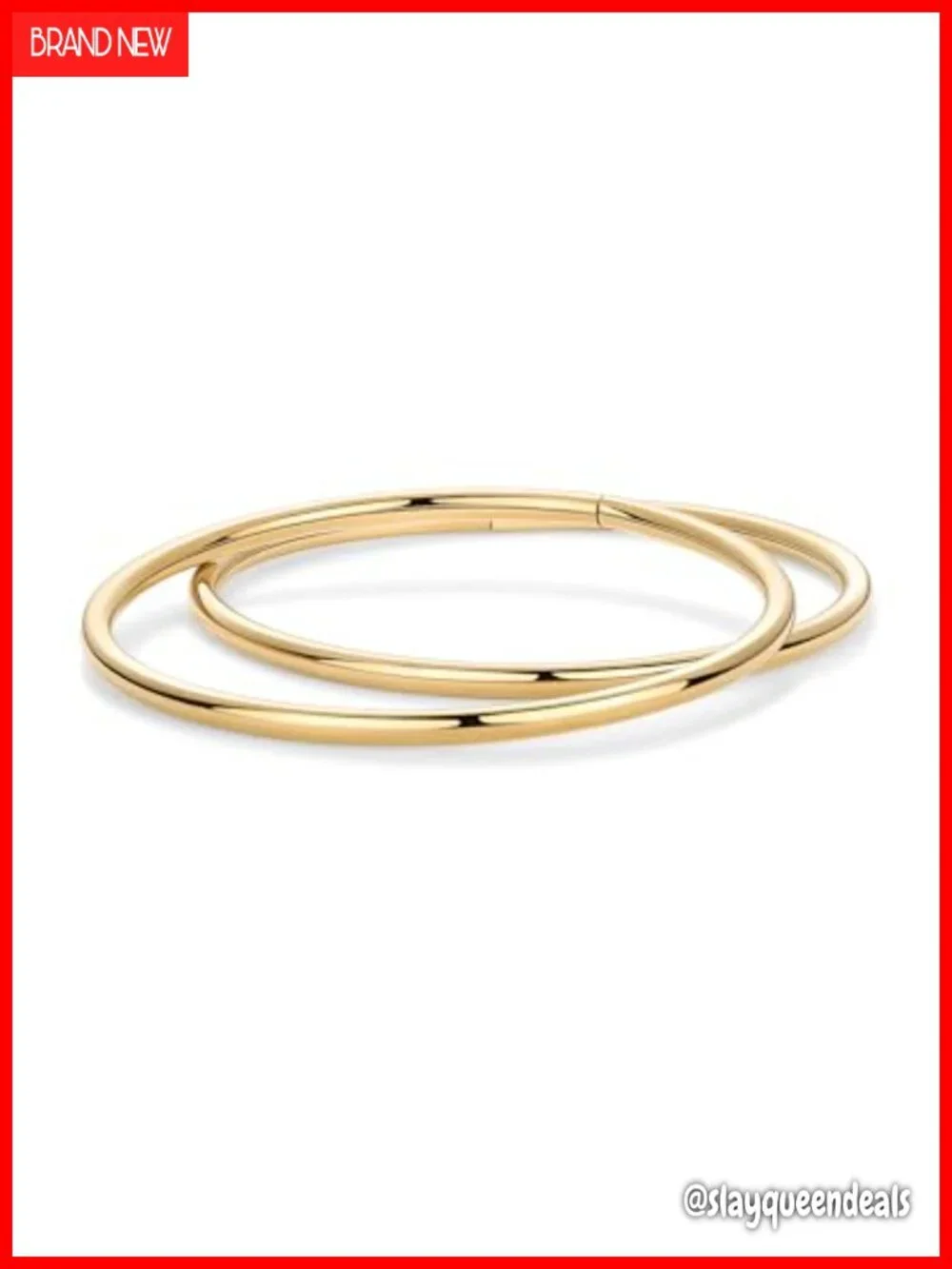 Waterproof Bangle Bracelet - 14K Gold Plated Stainless Steel Stacking Bracelet
